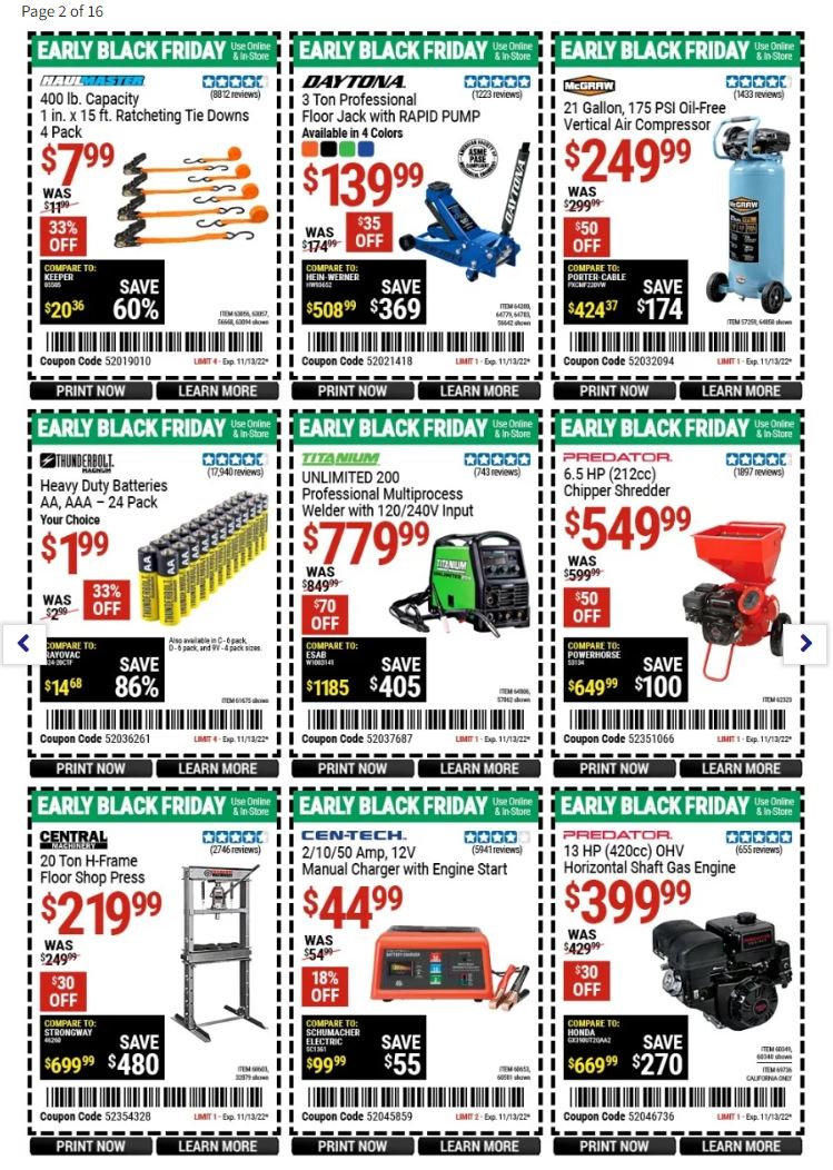 Harbor Freight Pre Black Friday 2022 Page 2