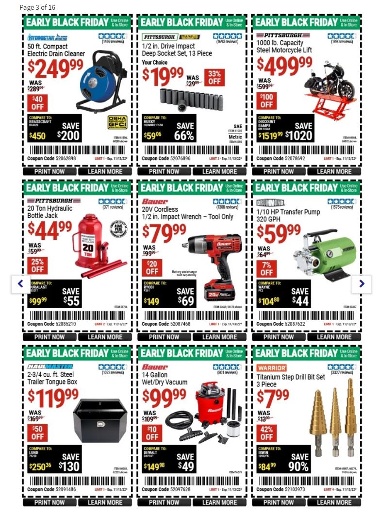 Harbor Freight Pre Black Friday 2022 Page 3