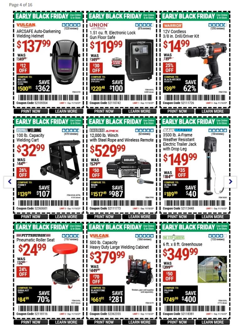 Harbor Freight Pre Black Friday 2022 Page 4