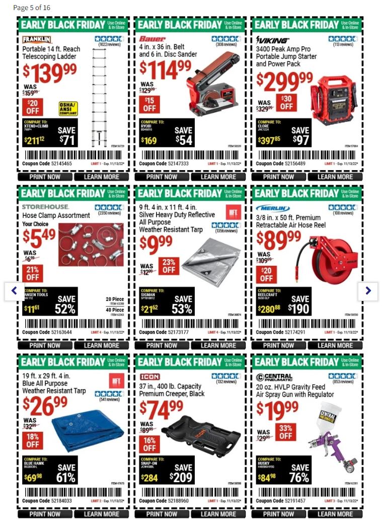Harbor Freight Pre Black Friday 2022 Page 5