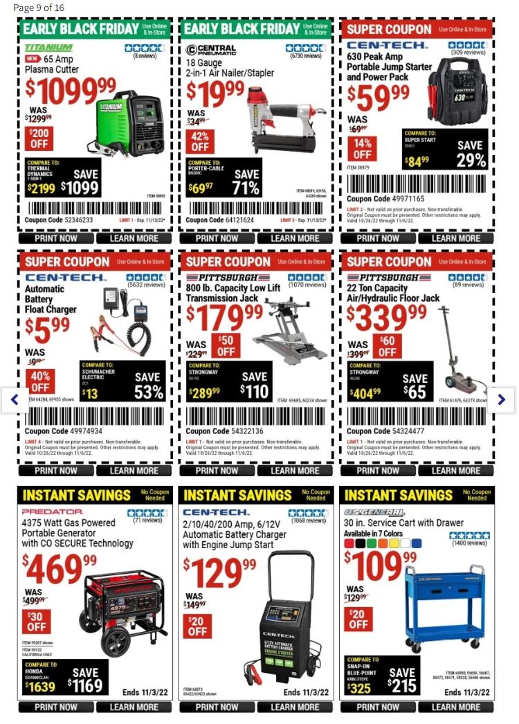 Harbor Freight Pre Black Friday 2022 Page 9