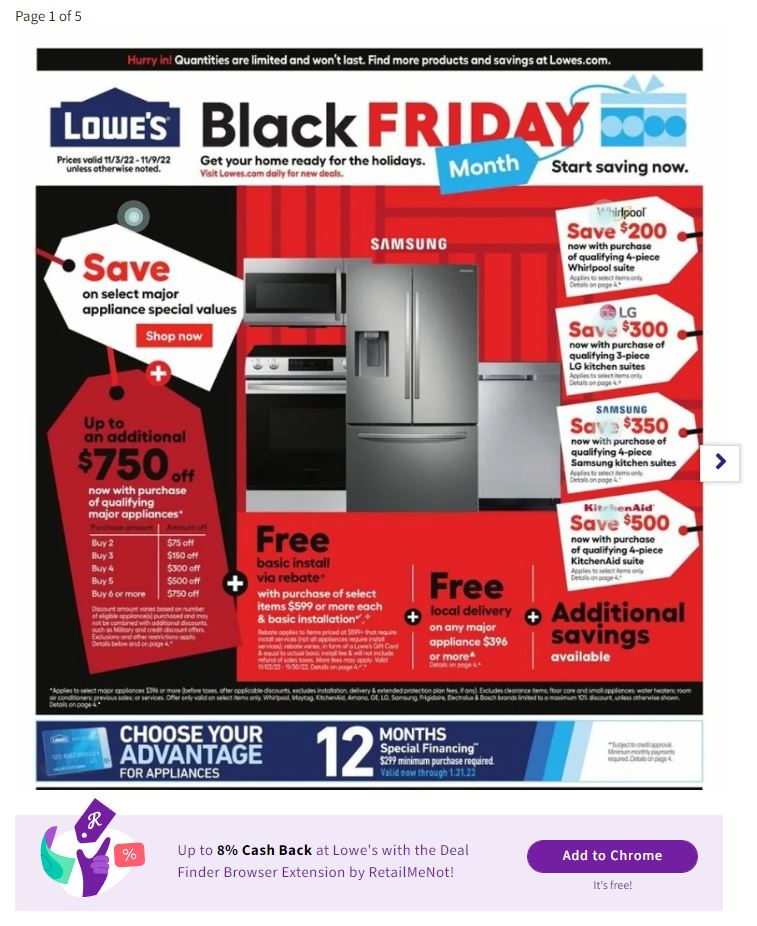 Lowes Black Friday 2022 Page 1