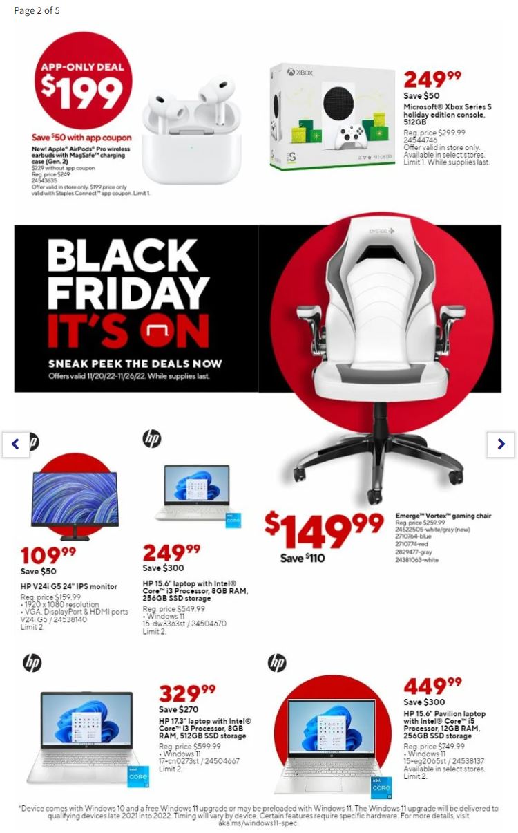 Staples Black Friday 2022 Friday Page 2