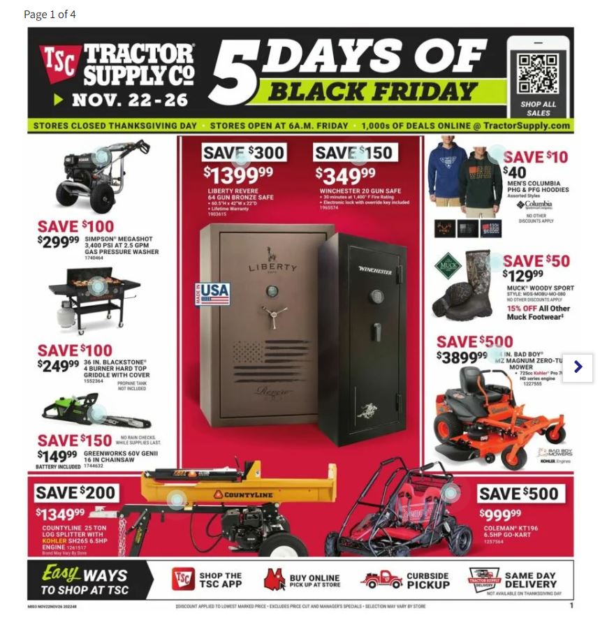 Tractor Supply Company Black Friday 2022 Friday Page 1