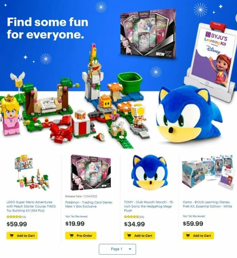 Best Buy Toy Book Black Friday Ad Page 1