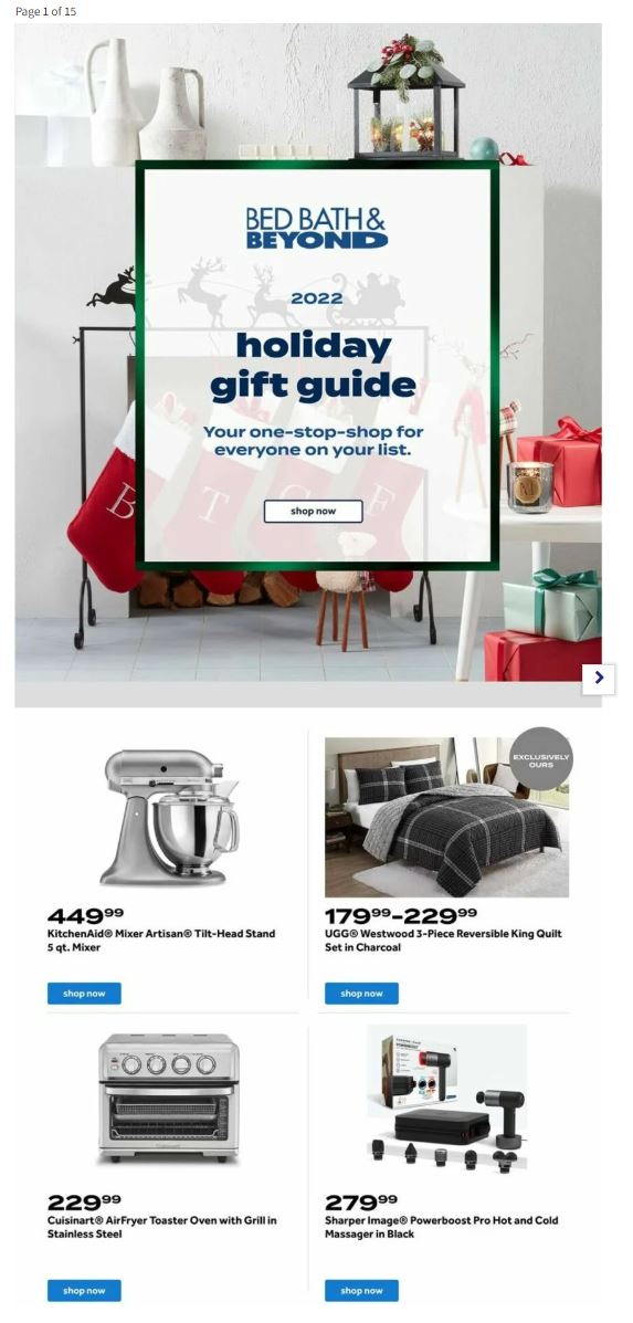 Bed Bath Beyond Holiday 2022 Page 1