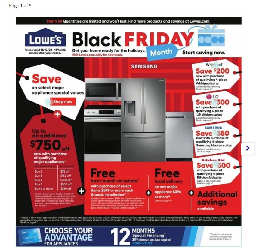 Lowes Pre-Black Friday 2022 Friday Page 1