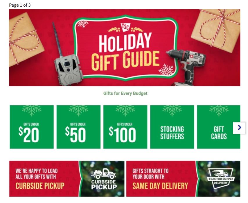 Tractor Supply Holiday Gift Guide 2022 Page 1